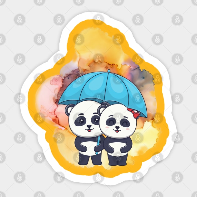 Romantic Cute Panda  - Adorable Panda - Kawaii Panda Sticker by Suga Collection